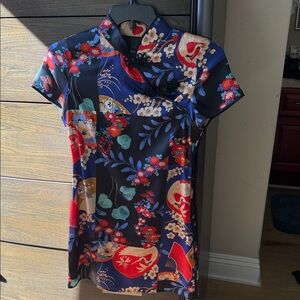 Zara Red and Black Patterned Dress